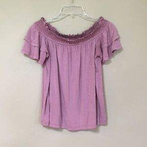 AE Mauve Ruffle Blouse